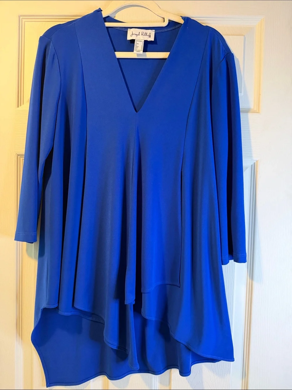 Joseph Ribkoff Royal Sapphire asymmetric tunic top size 8